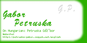 gabor petruska business card